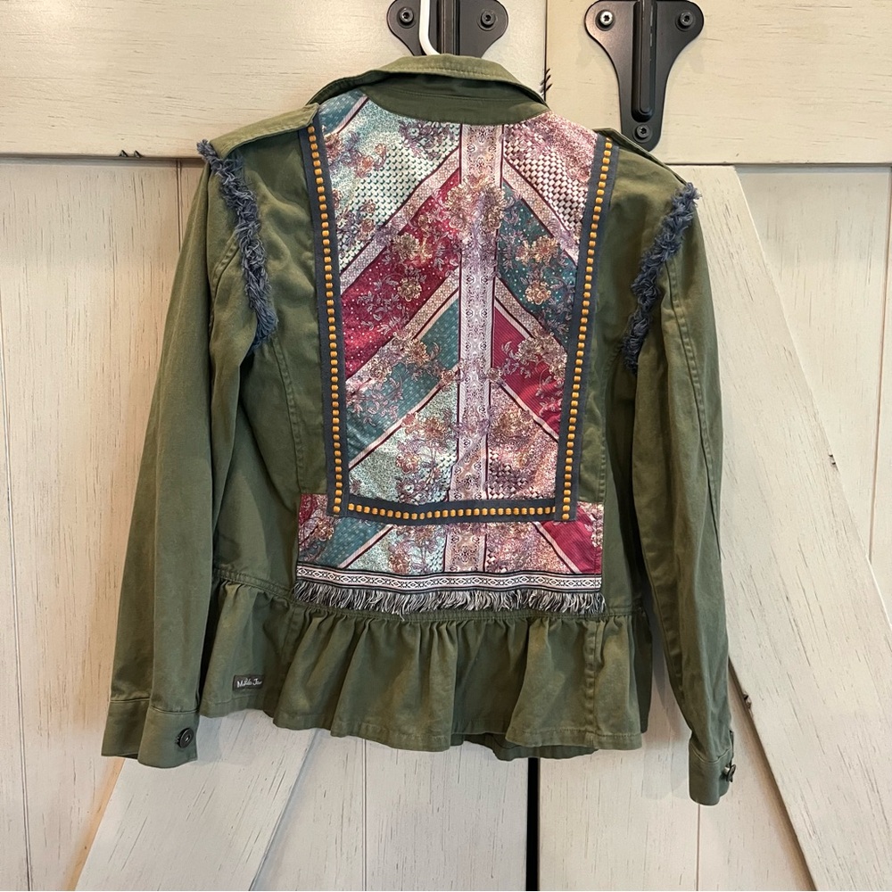 Matilda Jane Green Patchwork Utility Jacket Size … - image 2